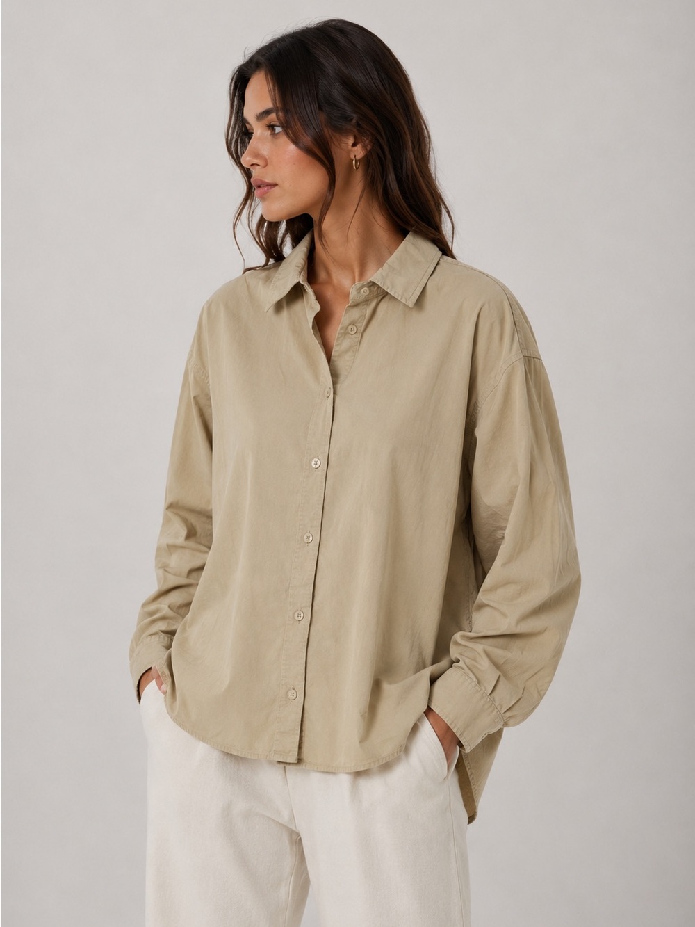 $225 New Cotton Citizen Tan Button down Shirt - Small
